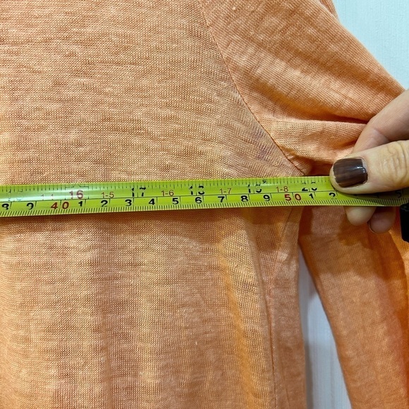 Verve Ami 100% Linen Open Front Cardigan Lightweight Long Sleeve Women Sz L - Picture 4 of 6